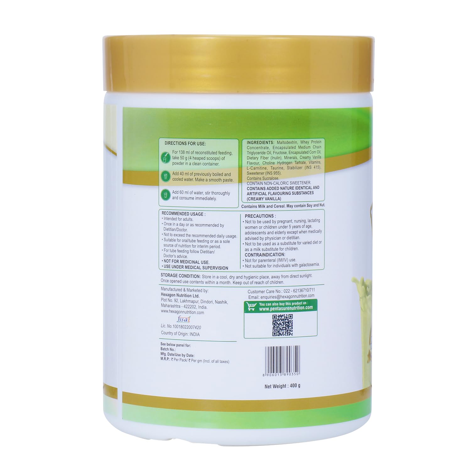 Pentasure Hepatic Liver Care Vanilla Flavour - 400 gms